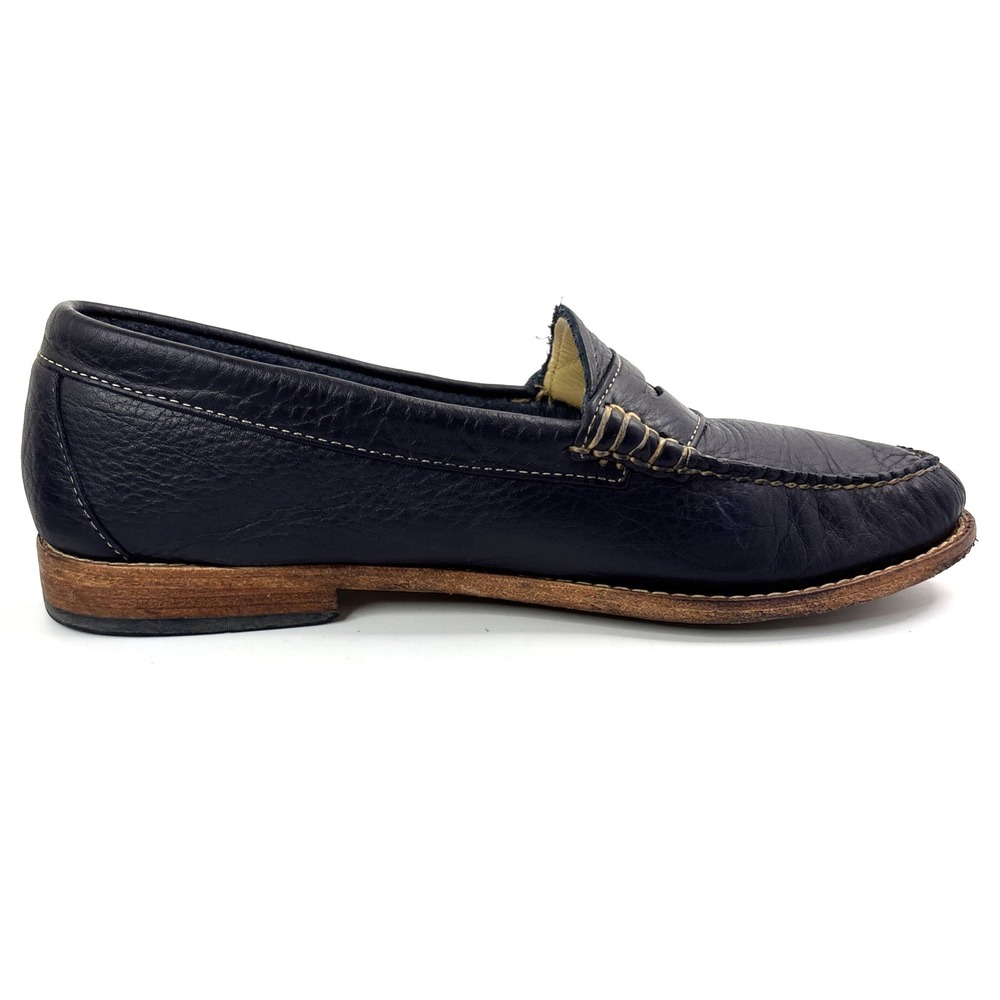 G.H. Bass Weejun Penny Loafers Leather Dark Blue Whitney Tumbled Academia
